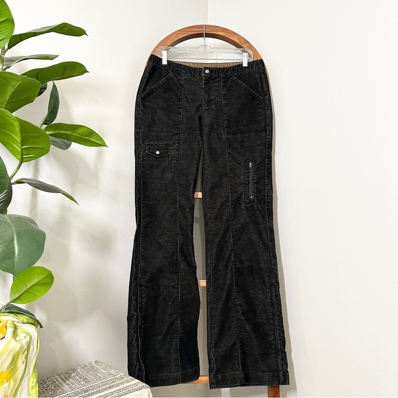 Athleta Denim - Vintage Athleta 10 TALL Black Corduroy Flare Boot Cut Leg Jeans Pants